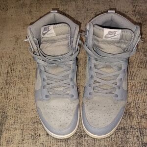 Nike Dunk High-Top Sneakers in Light Gray